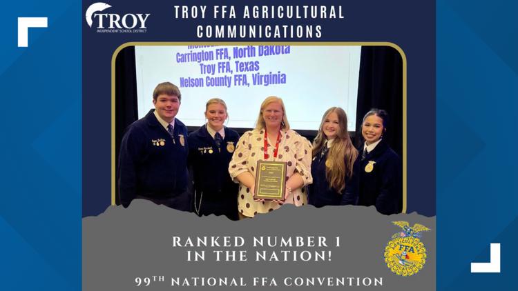Troy FFA students place first in the nation in Agricultural Communications — KCEN (Central Texas), Sugar Land Schools news